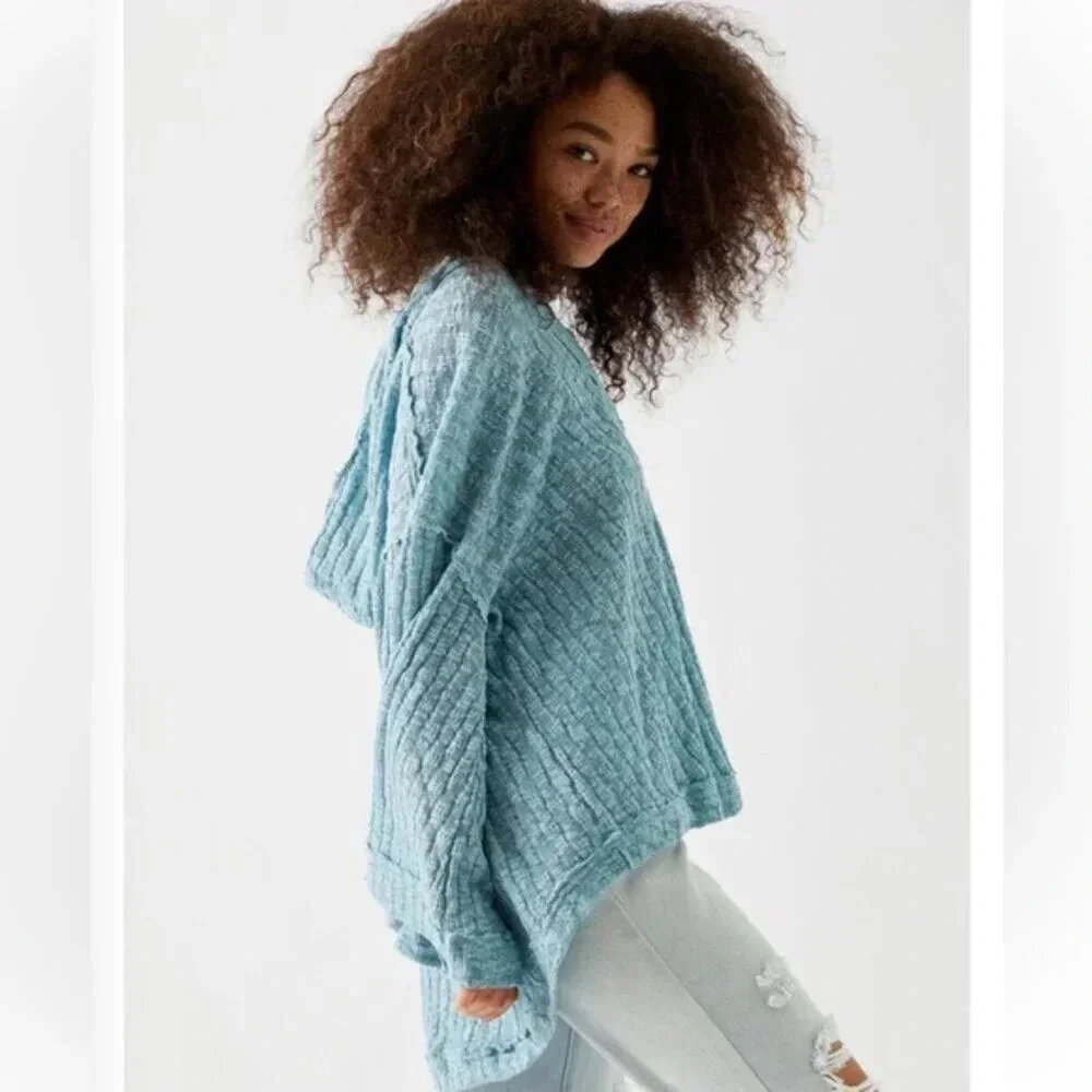 Free People Baja Babe Hooded Hacci Sweater